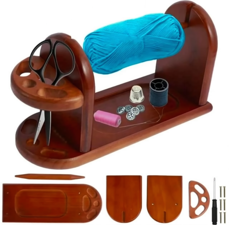 حامل خشبي الخيوط والإبر